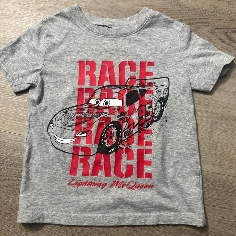 Disney Gray and Red Lightning McQueen Kids Shirt